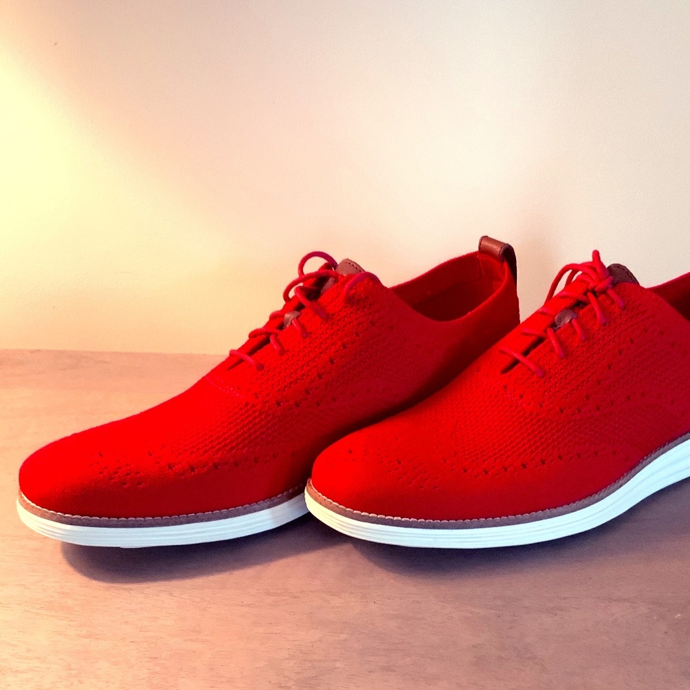 RED COLE-HAAN ORIGINAL GRAND WINGTIP OXFORD SHOES